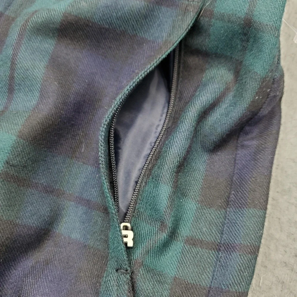 Ralph Lauren Navy & Green Plaid Straight-Leg Trousers - Picture 8 of 12